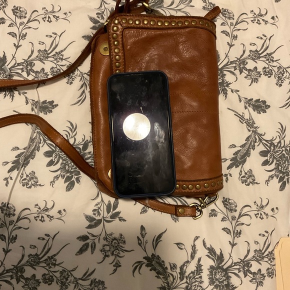 Brown Leather Studded Women's Bag - Picture 7 of 7